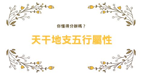 地支 五行屬性|天干地支五行屬性，你懂得分辦嗎？【八字2021】